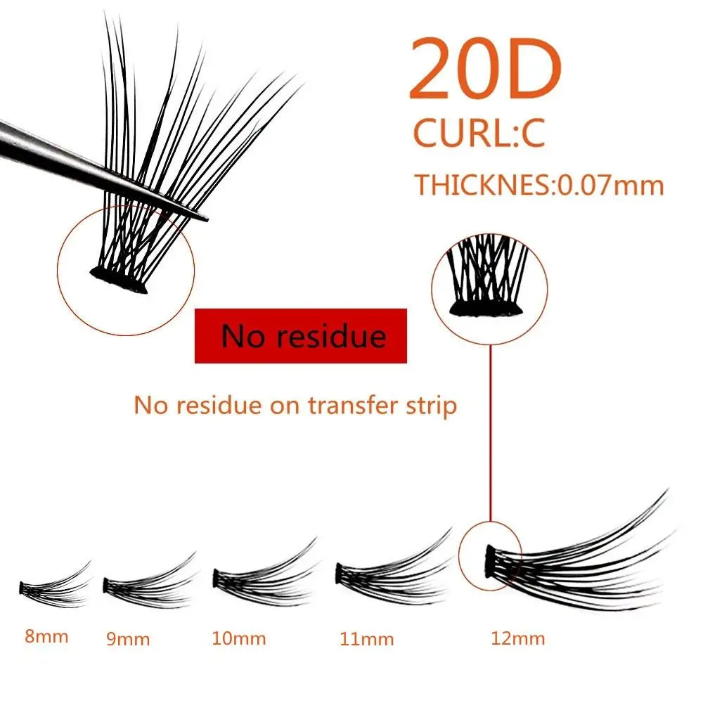 1 Box/60 Bündel Cluster-Wimpern, natürlich, dick, Augen-Make-up-Tool, einzelne Wimpern, imitierte Nerz-Falschwimpern, 20D – Detail 3