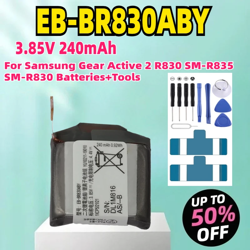 

EB-BR830ABY 3.85V 240mAh New Battery For Samsung Gear Active 2 R830 SM-R835 SM-R830 Batteries+Tools