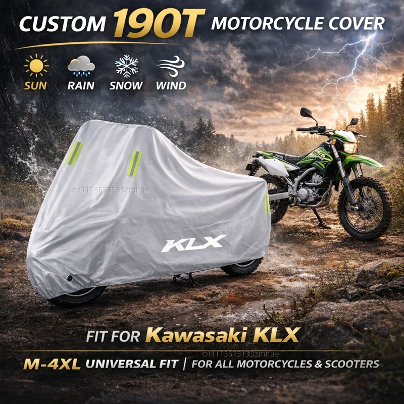 

For Kawasaki KLX230 KLX 230 KLX300 KLX 300 140 Motorcycle Cover Waterproof Heavy Duty Outdoor Rain Dust Sun Protector
