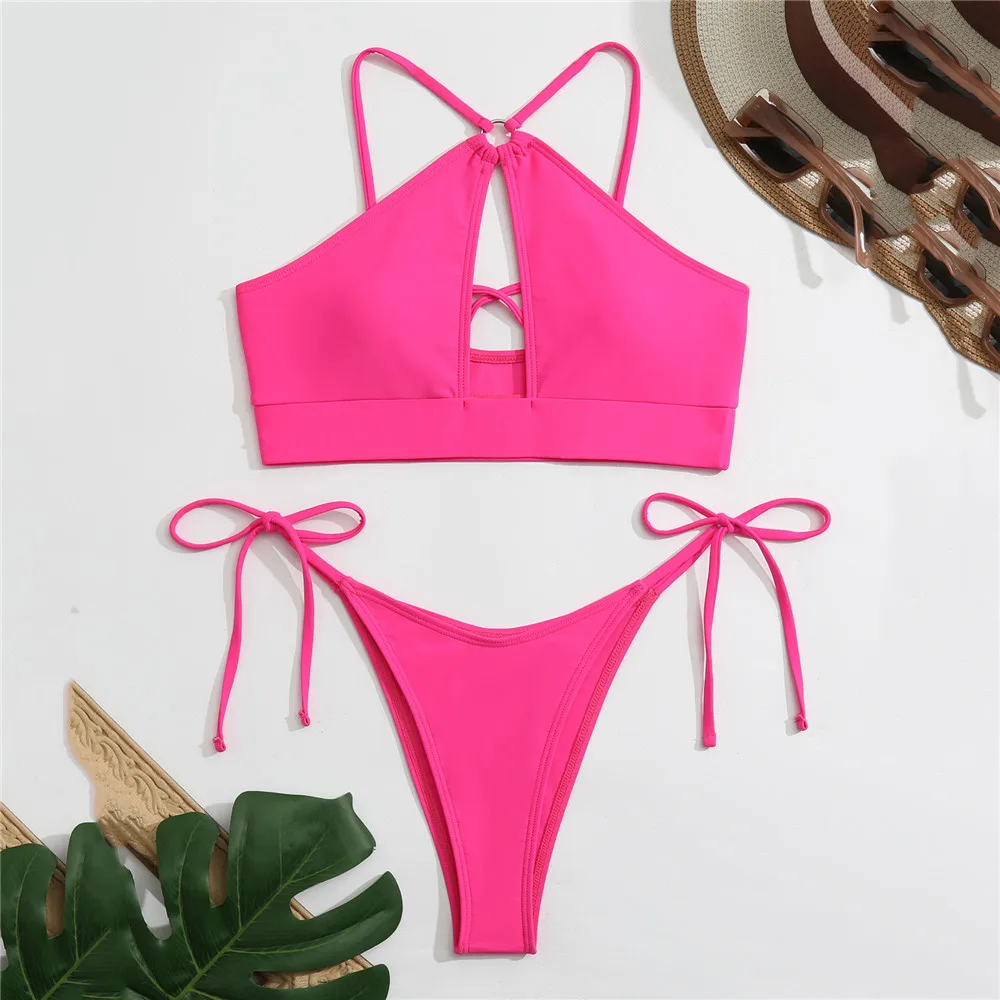 Sexy Nero Scava Fuori Costumi Da Bagno Delle Donne Perizoma Micro Bikini Set 2025 Mujer Costumi Da Bagno Femminile Taglio Alto Costume Da Bagno Biquinis Bikini