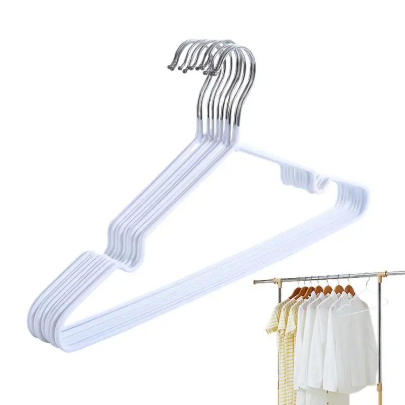 

Coat Hanger 10X Non Slip Hangers For Clothes With Shoulder Grooves Slim Storage Organizers For Wardrobe Towels Scarves Skirt