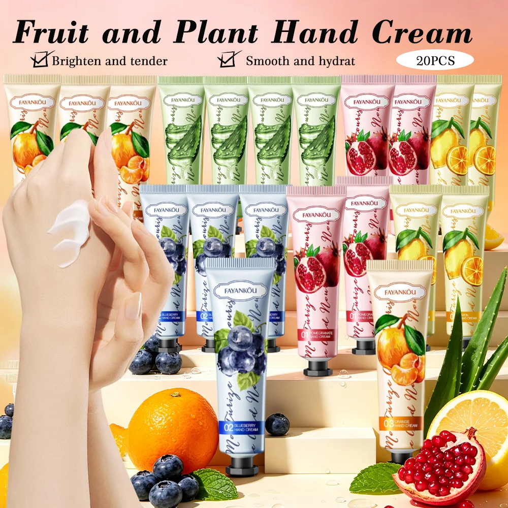 20pcs Fruit Hand Cream 30g Mini Portable Hand Cream Suitable for Daily Hydration and Moisturizing, Rich in Glycerol and Vitamin