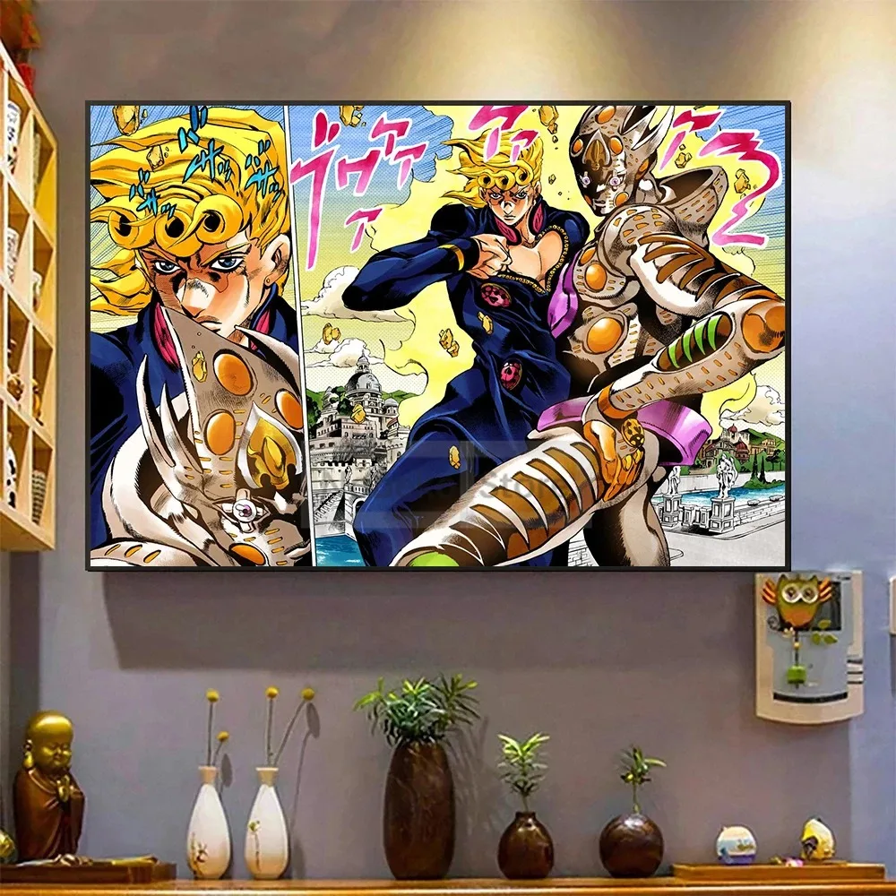 ملصق ومطبوعات فكاهية يابانية كلاسيكية لمغامرات الرياح الذهبية الغريبة ، لوحة قماشية ، صور فنية جدارية ، ديكور المنزل والغرفة #4
