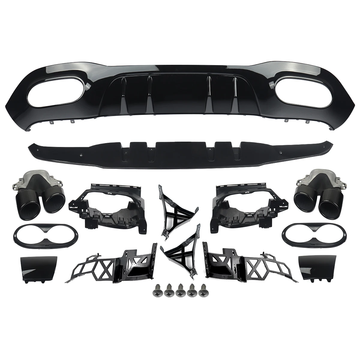 A45 A35 Stijl Achterbumper Diffuser Lip met Uitlaat Tips voor Mercedes Benz W177 A160 A180 A200 A220 A250 Hatchback 2019 +