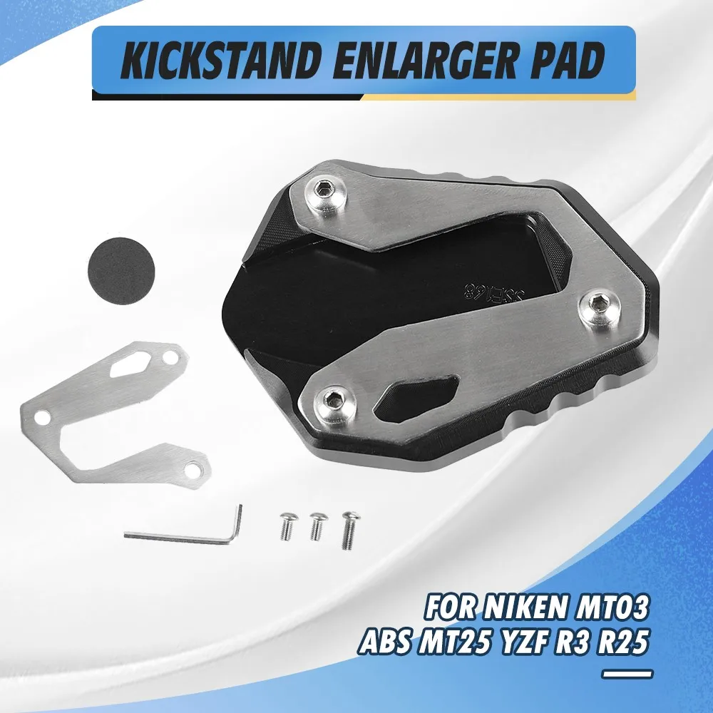 

For YAMAHA NIKEN MT-03 MT-25 MT03 ABS MT25 YZF-R3 YZF R3 R25 CNC Kickstand Foot Side Stand Extension Pad Support Plate Enlarge