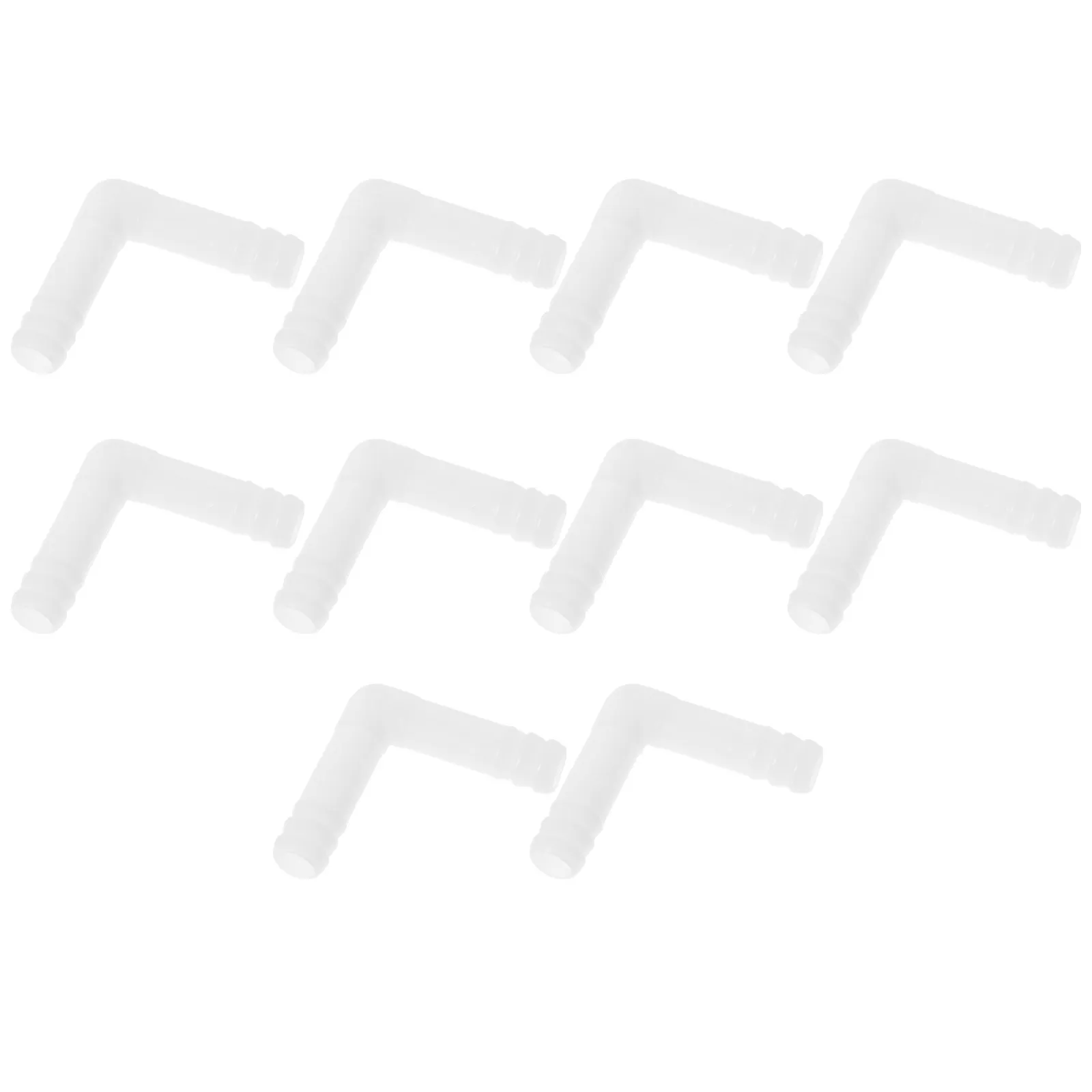 10Pcs 90 Degree Plastic Barbed Connectors Strong PP Tubing Fittings Leak Proof for Water Gas Pipes 90 Degree