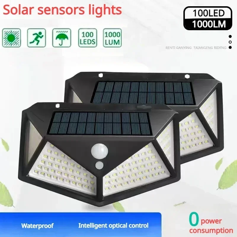 

2/4/6PCS Four Sided 100LED Solar Wall Light Motion Sensor Infrared Human Sensing Waterproof Outdoor Landscape Courtyard Light