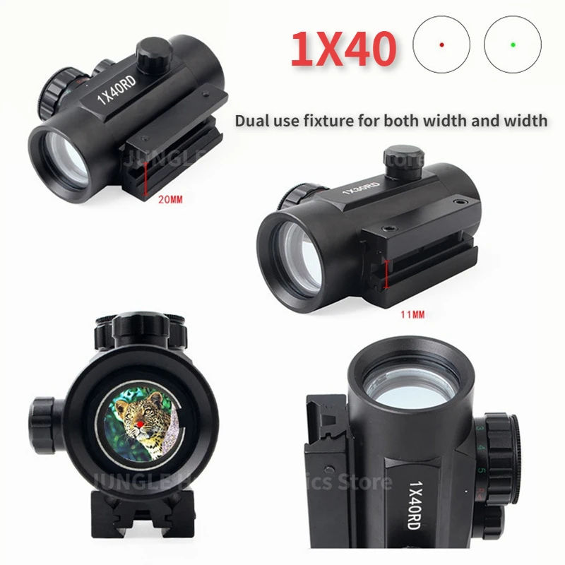 1X40 HD101 Red Dot Sight Hunting Collection Optics Reflex Holographic Scope 4 Reticle Red/Green Collimator Airsoft Accessories