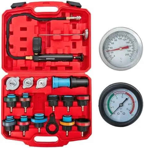 

Набор для проверки давления в радиаторе SIXIWANZI, 18 предметов, с 13 адаптерами для обнаружения утечек в системе охлаждения