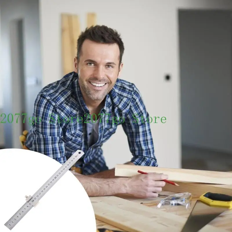 Y1UD Woodworking Scriber Marking Line Ruler Woodworking Ruler Measuring Tool Marking