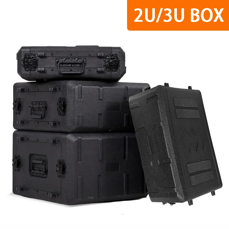 2U Wireless Microphone Box PE Plastic Receiver Box 3U Digital Power Amplifier Sequencer Boxes Portable Safety Protection Boxes