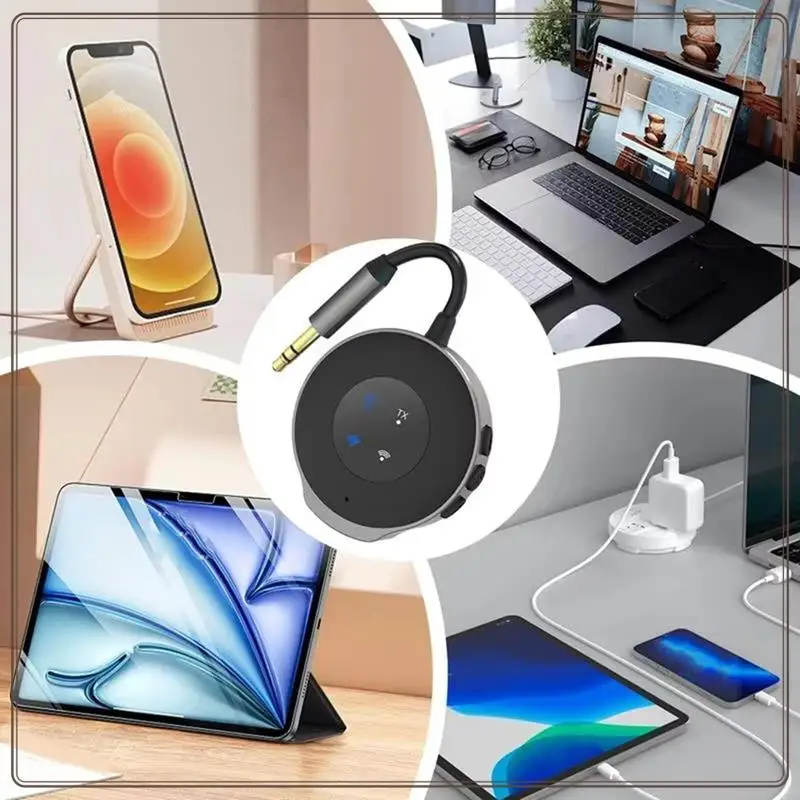 Автомобильный беспроводной FM-передатчик, беспроводной аудиовызов 2 в 1, встроенный микрофон, аудиоплеер, радиоадаптер Bluetooth 5,3-ABDQ