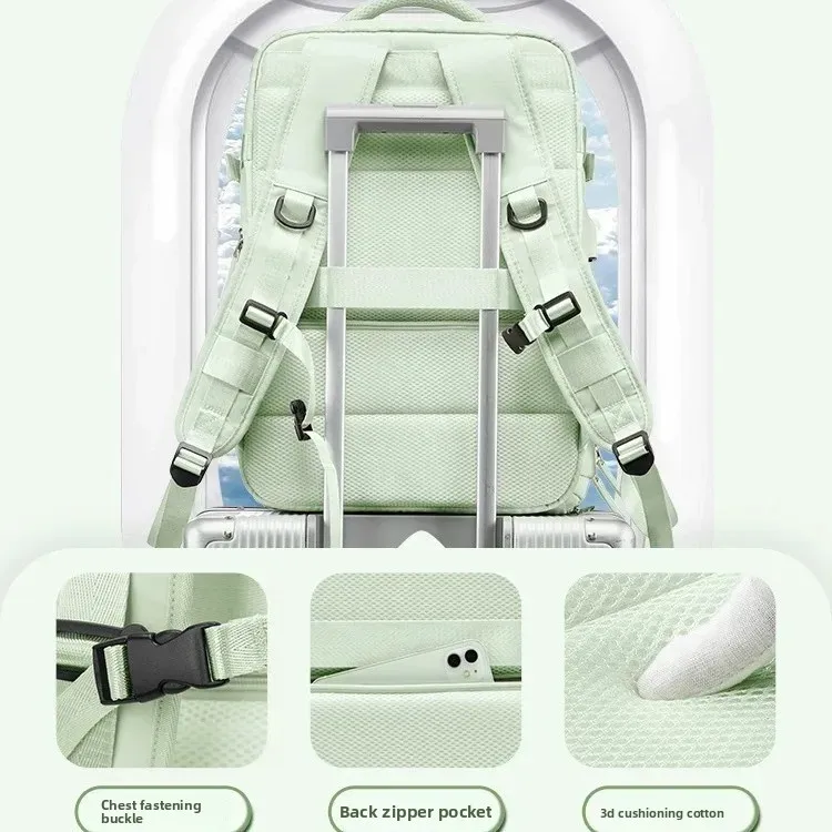 حقيبة ظهر للكمبيوتر المحمول ذات سعة كبيرة للنساء أثناء السفر وحقيبة الكتب متعددة الوظائف وحقيبة كتف للأمتعة