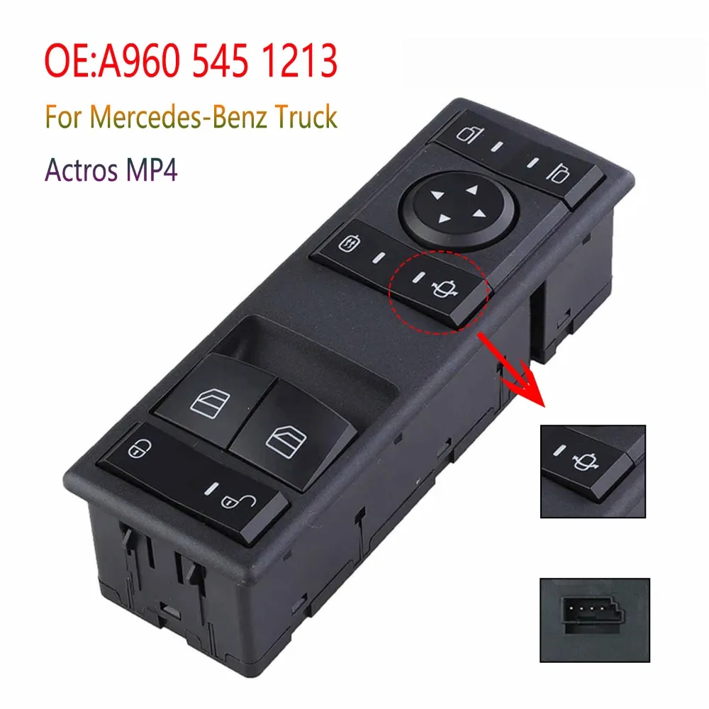 

Автомобильные аксессуары для Mercedes-Benz Actros MP4, шрифт грузовика, левый электрический переключатель управления стеклоподъемником, кнопка регулятора, детали