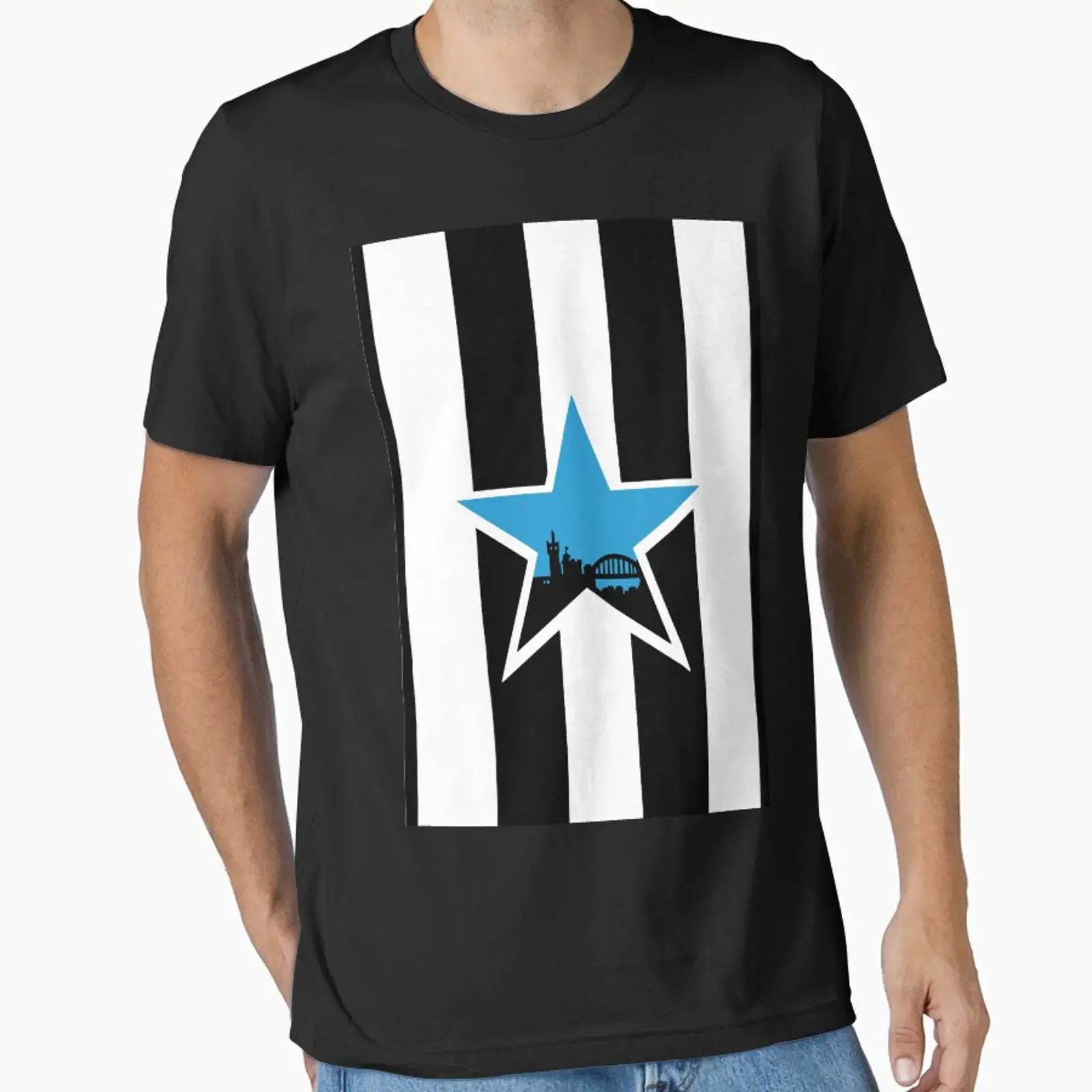 NUFC Blue Star designed and sold by Motown Barber vintage Washed Stylish Casual homme Versatile Comfortable Slightly Unisex