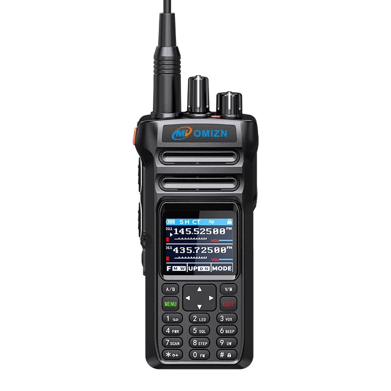 Radio de Banda Amateur OMIZN 10W TP80, Negro, Encriptación AES256, 10-630Mhz, VOX, Cargador Tipo-C, AM FM, Sintonización de Frecuencia con una Tecla, Reducción de Ruido