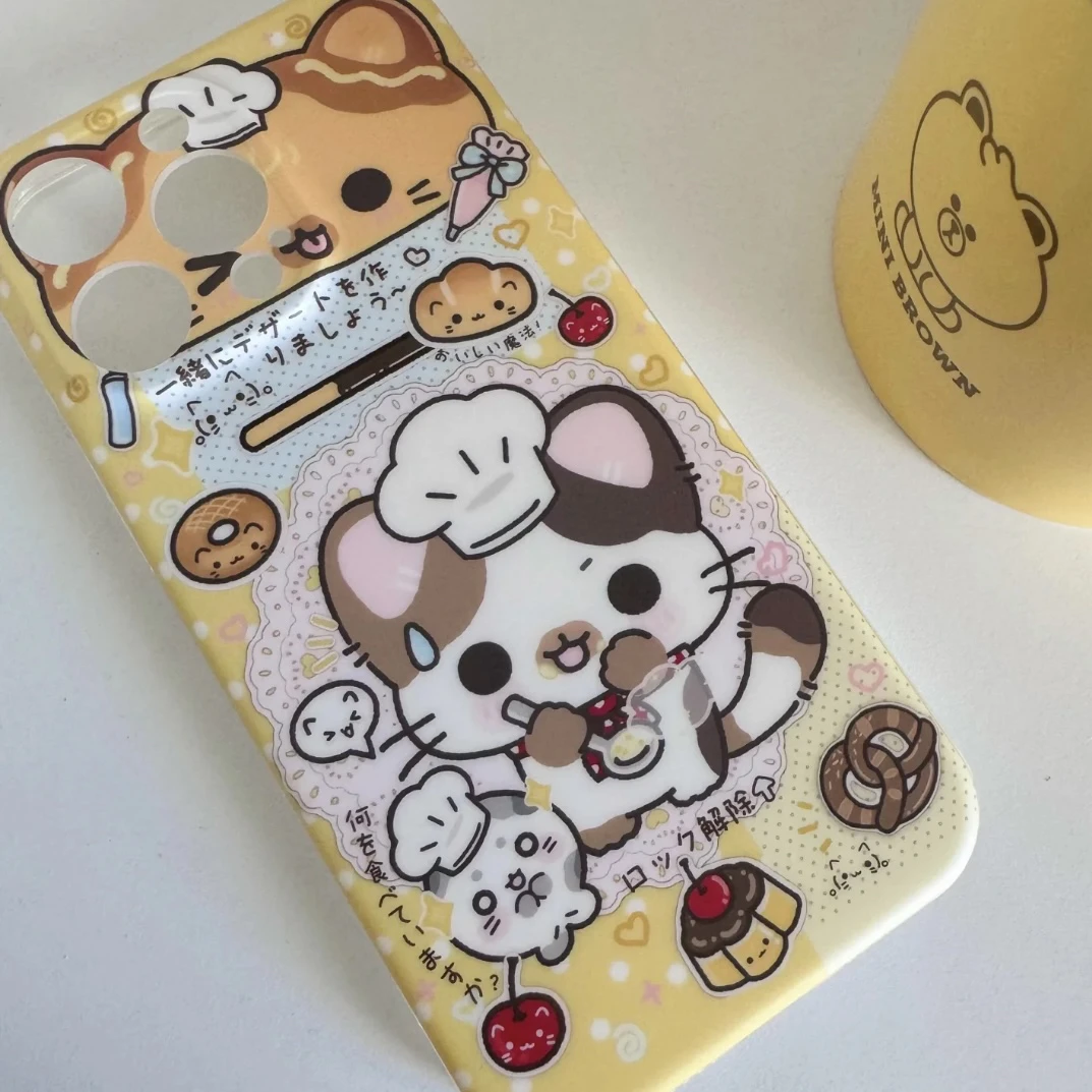 Dessert Chef Kitten Phone Case for Oppo Realme C63 C65 C67 C55 C35 C33 C20 C21Y C12 12 10 9 9i 8 8i 7 6 Pro Plus 4G 5G Hard PC