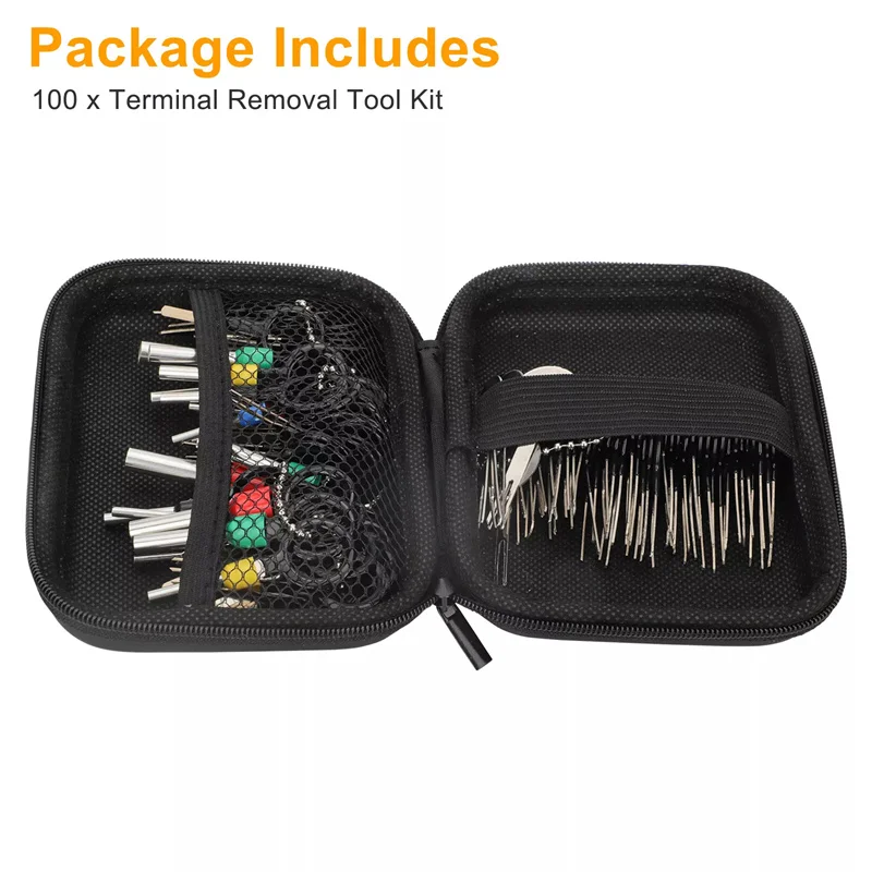 

100Pcs Electrical Wiring Crimp Connector Pin Extractor Kit for Keys Automotive Plug Pullers Car Terminal Removal Repair Tools