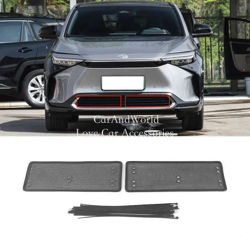 Car Insect Screening Mesh Front Grille Insert Net Water Tank Engine Cover Trims Accessories For TOYOTA BZ4X 2022 2023