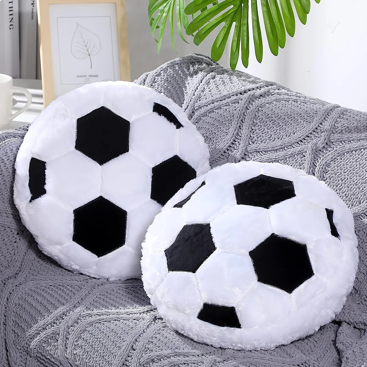 Creative Football Plush Pillow, Fan Cushion, Boyfriend Football Cushion, Home Decoration, Sports Fan, Cute Soccer Shaped