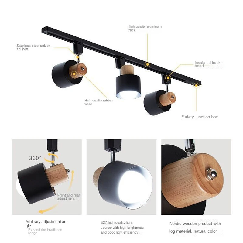 Set LED Track Light Fixture Ceiling Spots Lamps Led COB Track Lights 7W 28W Rail For Kitchen Shop Home Lighting me 220V