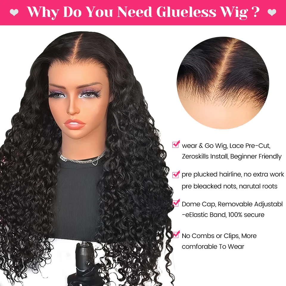 ISEE Hair Wear Go Wig Water Wave 6x4 Glueless Preplucked Human Wigs Ready To Go Pre Cut Lace Easy Install HD Lace Wigs