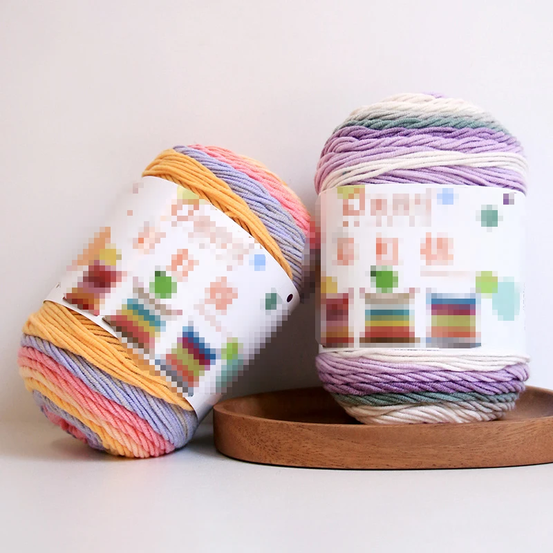 Garn zum Häkeln, weiche Garne zum Stricken, Häkeln, Regenbogen-Segment, gefärbtes Garn, 5-strängige Wolle, gestrickte Babymütze, Schal