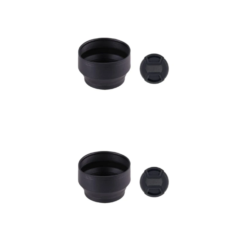 49mm Cao Su Camera Lens Hood Bộ 2 chiếc Camera Chống Nắng Giảm Độ Chói Cải Thiện Chất Lượng Chụp Ảnh và Video 448F