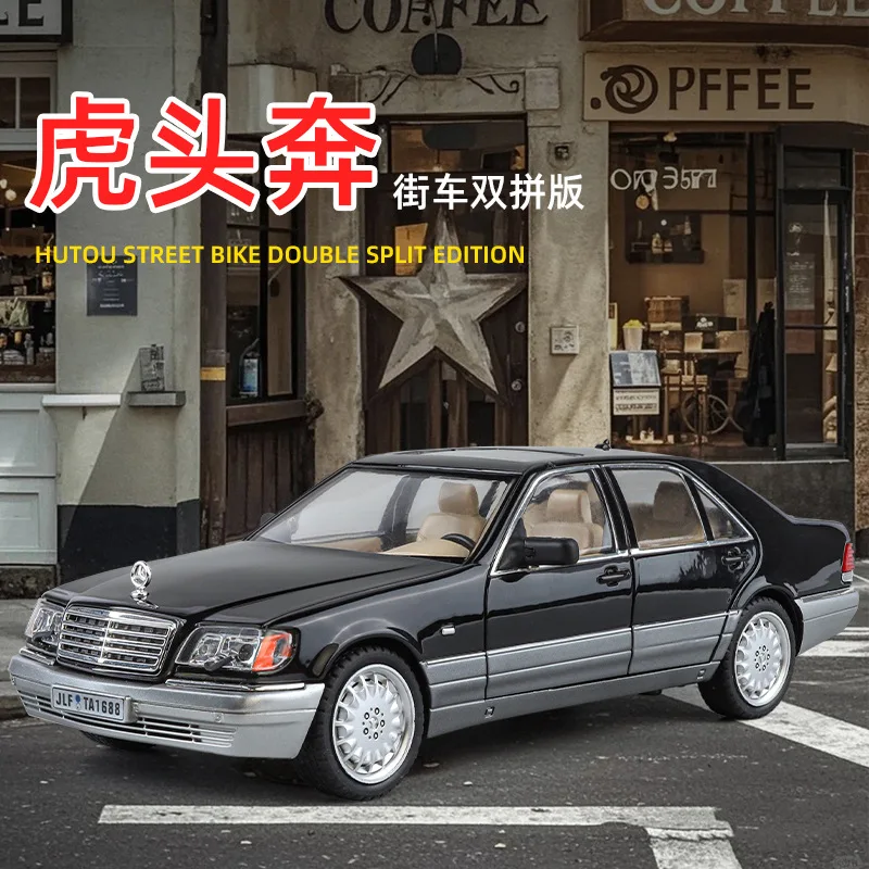 1:24 Mercedes-Benz W140 320SEL Classic Limousine Alloy Diecast Model Car Sound &light Desktop Decoration Gift For Friend Present