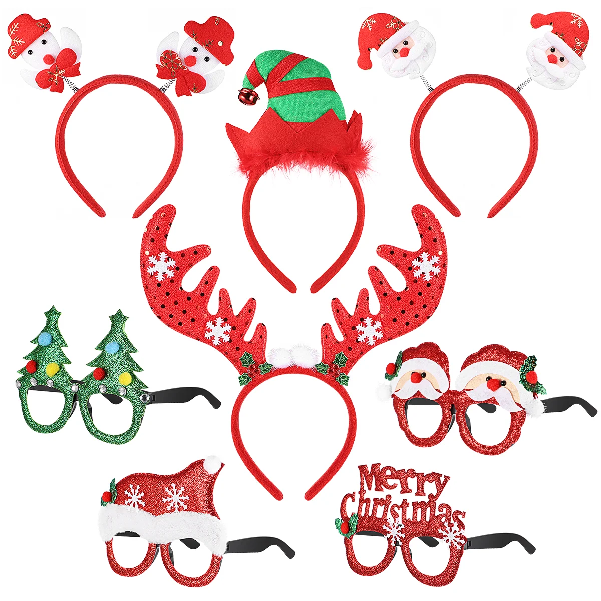 

Christmas Glasses Masquerade Party Decorations Holiday Hairband Accessories Headbands Eyegalsses Headdress Aldult Miss