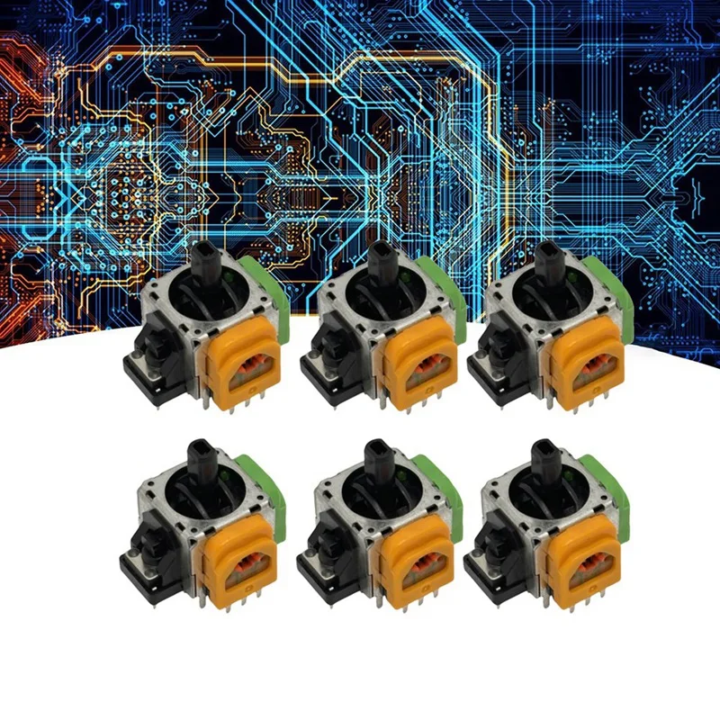 6PCS For PS4 Hall Electromagnetic Joystick High-Precision Adjustable Electromagnetic IC Hall Thumbstick 3D Analog Stick