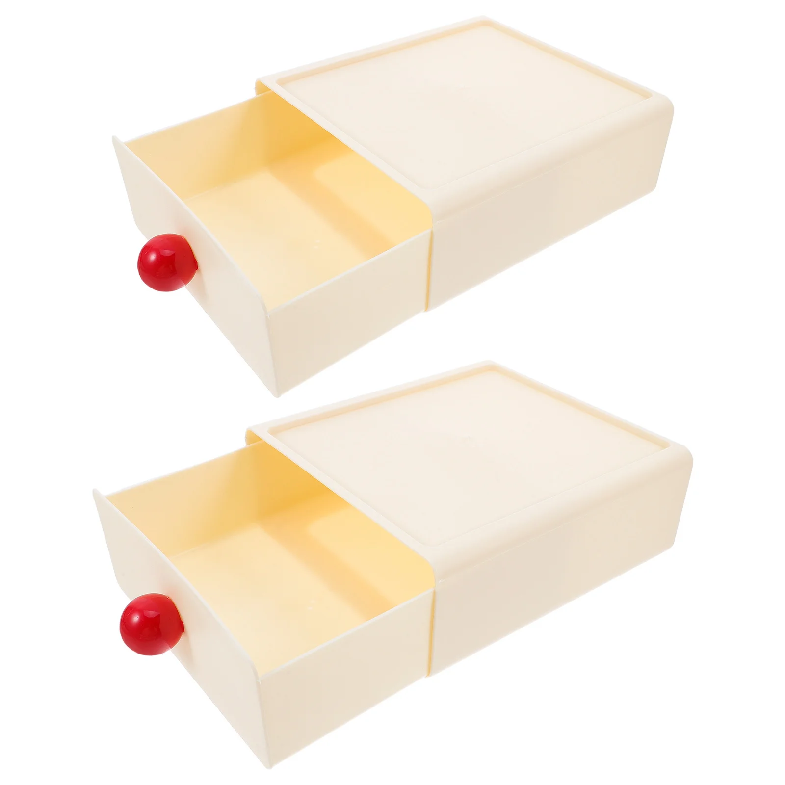 

2Pcs Desktop Organizer Storage Box Cute Multifunctional Plastic Desk Supplies Office Accessories Home Kitchen Countertop