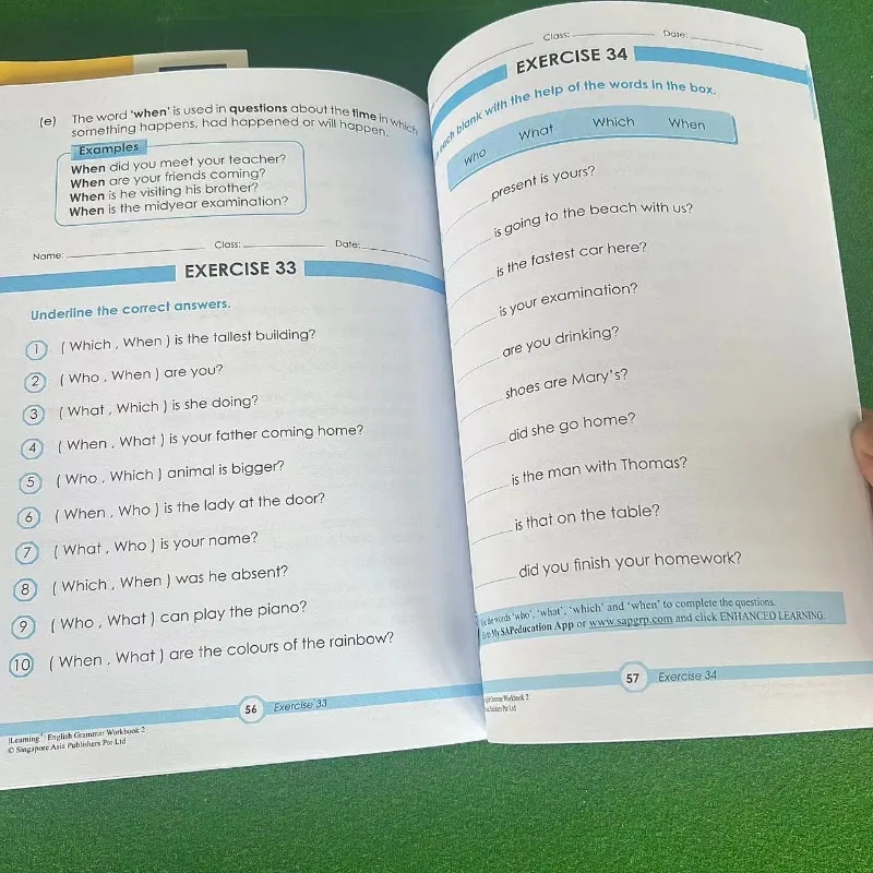 6 Books/set 1-6st Learning English Singapore's Grammar  Grade SAP Workbook Geniebook Primary School 8-12 Year Student Homework