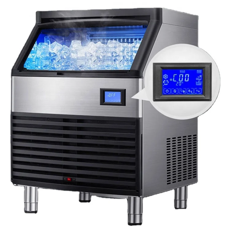 Stainless Steel+ABS Commercial Block Ice Making Machine For Food&Beverage Shop Ice Maker Use Making 80Kg Ice Per Day