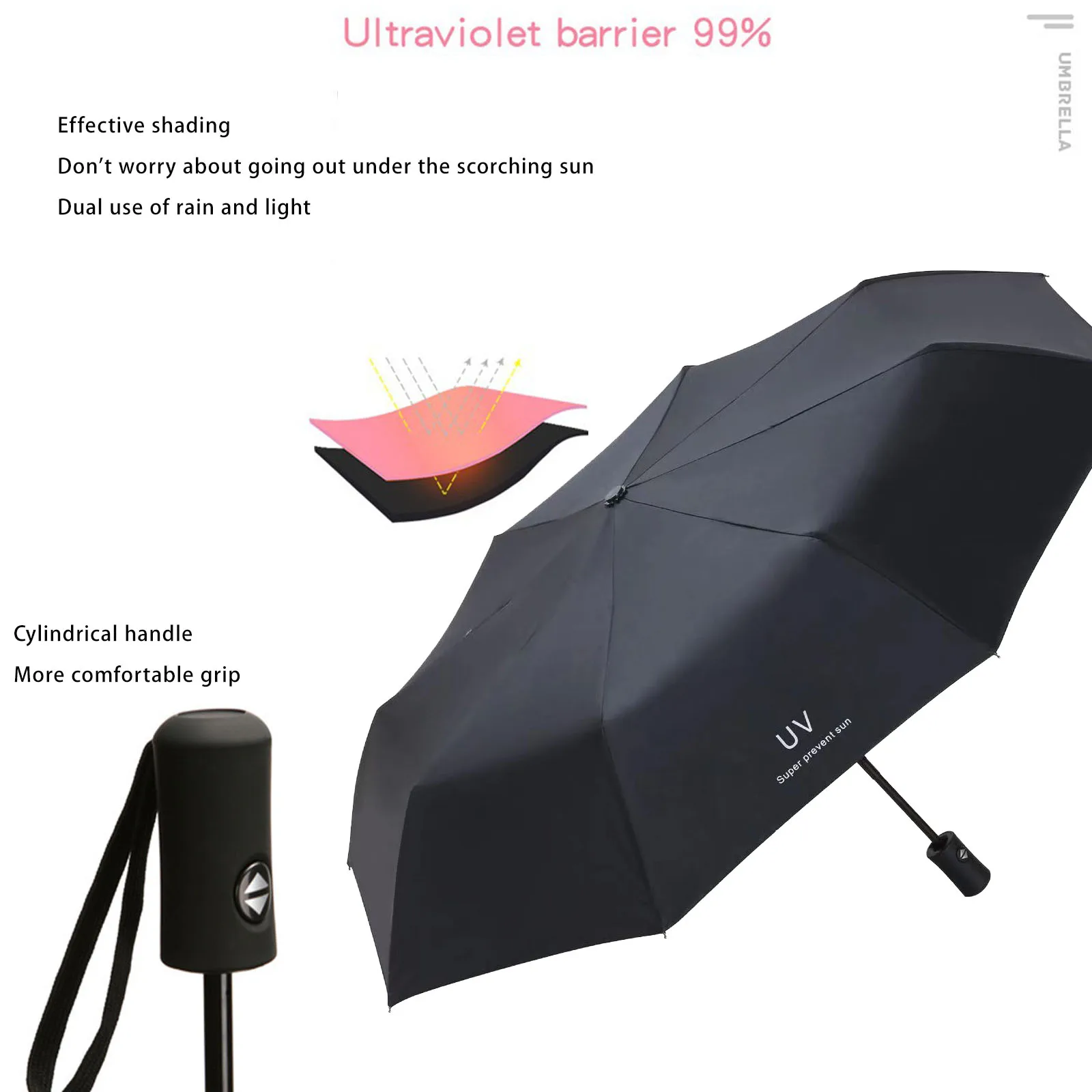 8 Ribs Travel Rain Sun Umbrellas Windproof Multi-color Travel Umbrella Automatic Open And Close image 4