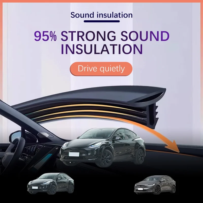 

Car Dashboard Sealing Strip Interior Auto Noise Sound Insulation Rubber Trim Weatherstrip Car Accessories For Tesla Model Y X