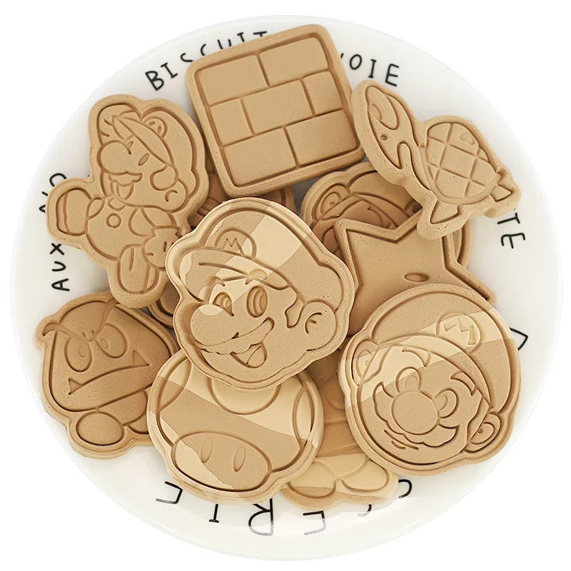 8 قطعة سوبر ماريو بروس قاطعة البسكوت الكرتون البلاستيك قالب البسكويت الضغط فندان كوكي ختم المطبخ الخبز المعجنات خبز #6