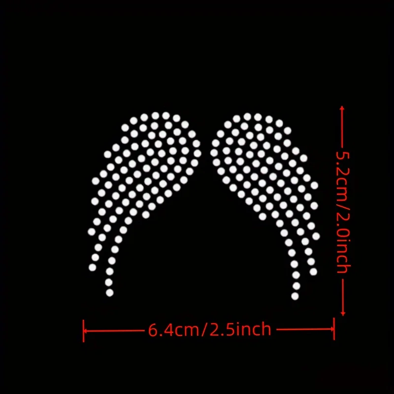 

4pc/lot Little Wings decor hot fix rhinestone transfer motifs iron on crystal transfers design applique patches