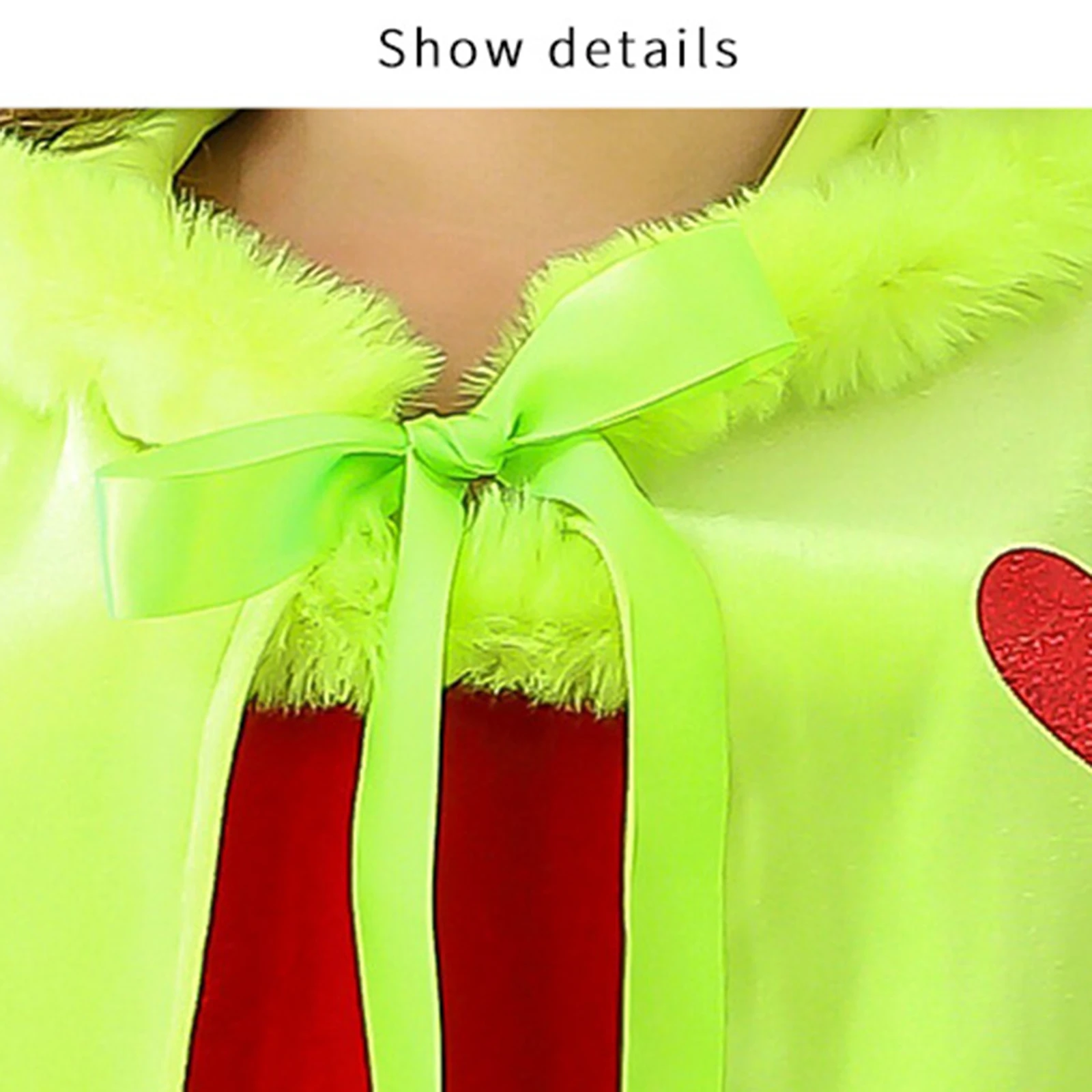 3-12Y Girls' Christmas Hooded Cloak Adorable Festive Party Cape Trendy Baby Shawl with Tie Closure Xmas Costume