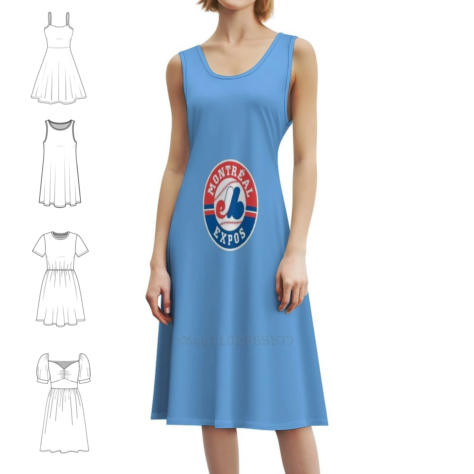 

Montreal Expos Logo Korean Style Casual Dress For Women Simple Daily Office Lady Dresses Montreal Expos Baseball Canadian Dress