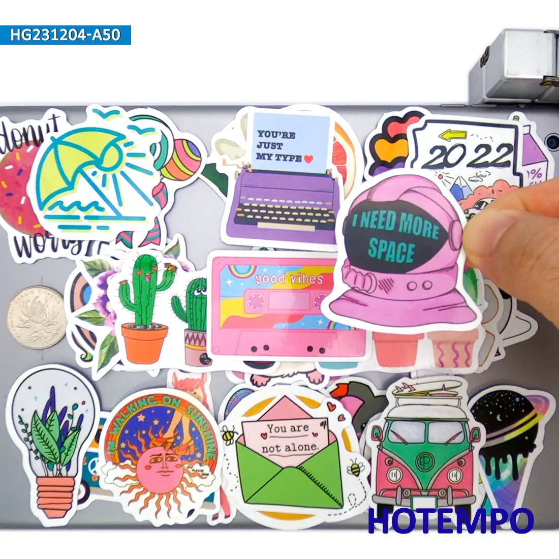 20/30/50 stuks, Leuke kleurrijke cartoon patroon, Good Vibes Stickers, voor meisjes, dagboek, plakboek, bagage, gitaar, telefoon, beker, auto, fiets, motorfiets, skateboard, Laptop Sticker