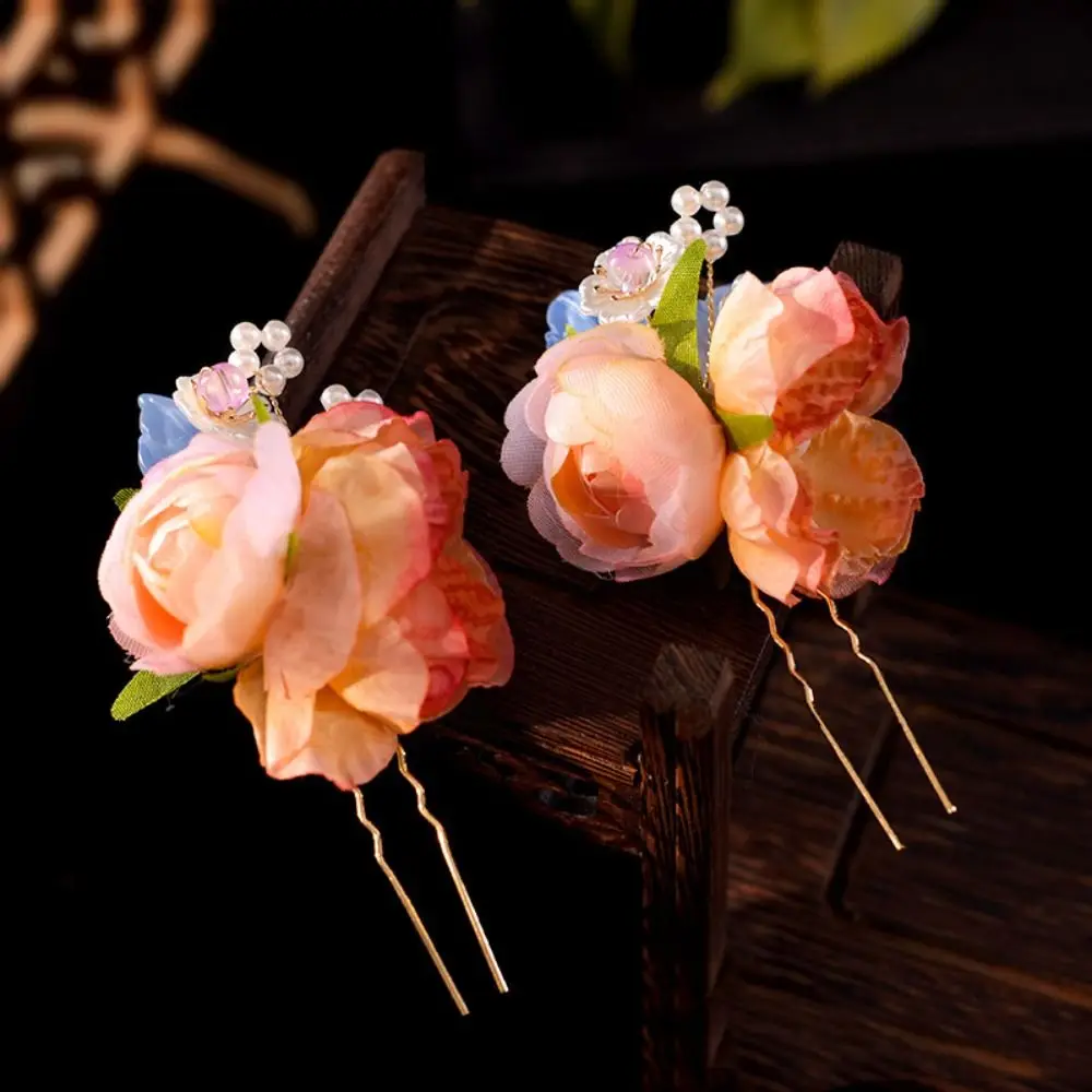 Antique Pearl Floral Hair Stick Tassel Chinese Style Tang Dynasty Hairpin Hair Fork Hair Chopstick Hanfu Headwear Women