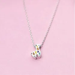 New Beautiful Colorful Temperament Fashion 925 Sterling Silver Jewelry Exquisite Giraffe Clavicle Chain Pendant Necklaces XL121