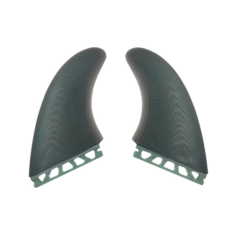 

UPSURF FUTURE MR Twin Fins Surfboard Fins Fiberglass Twin Keels Clear Black&Green Surf Side Fin Single Tabs Surfing Quilhas