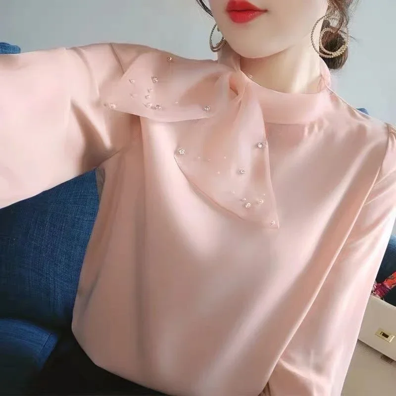 Woman Top Chiffon Cute And Elegant Shirts & Blouses For Women New Offer Original Hot Basic Collection 2024 Clothing Sales Tall