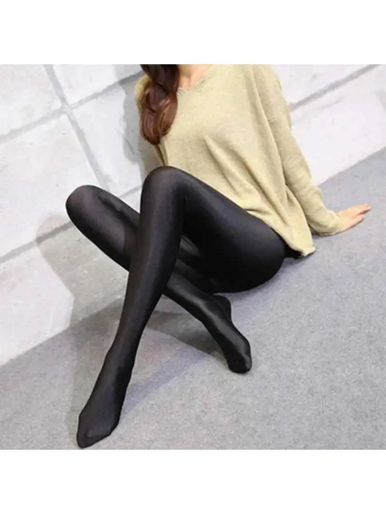 2024new Design Lady Sexy Thin Legs Fashion Black Shine Leggings Full Length Casual Fitness Skinny Pants Female Step5xl Plus Size