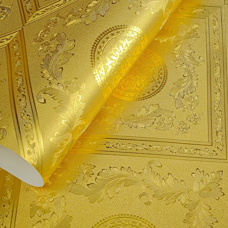 Carta da parati in oro stile islamico per soggiorno, sala da pranzo, bar dell'hotel, soffitto, griglia di diamanti di lusso, rivestimento murale in foglia d'oro