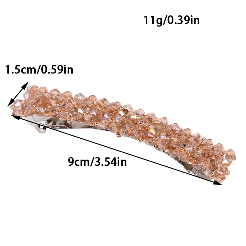 1/3 Stück ZYFHTT Strass-Metall-Haarspange für Damen, Elegante Seitenspange, Modische Mädchen-Haarnadel, Haaraccessoires – Detail 3