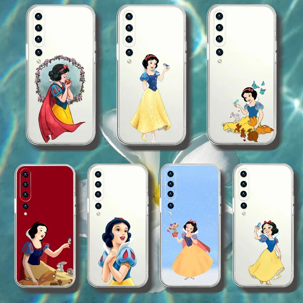 

Kind S-Snow Princess W-White Phone Case For Xiaomi 11 Redmi Note 11 5G 8T 9A 9 10T Note8Pro Note9 12SUltra Transparent Case