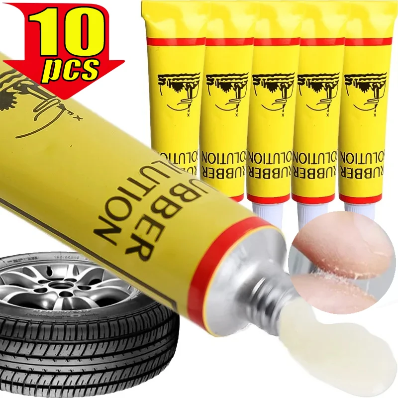 

1-10pcs Car Motorcycle Bicycle Tire Repairing Glue Inner Tube Puncture Repair Glue Agent Emergency Portable Tyre Vulcanized Glue